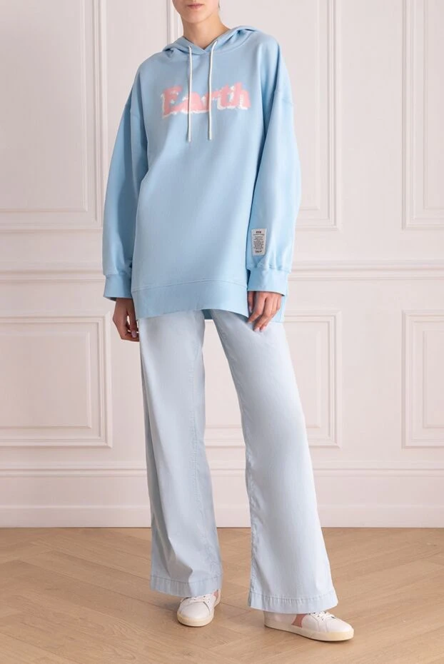 MSGM woman cotton hoodie blue for women buy with prices and photos 158894 - photo 2