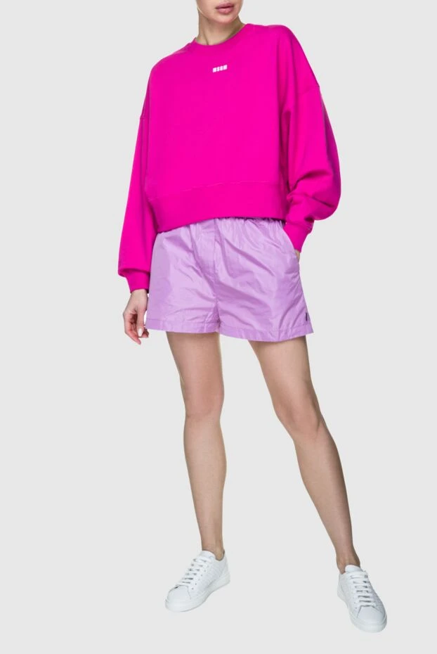 MSGM женские шорты из полиэстера фиолетовые женские купить с ценами и фото 158895 - фото 2