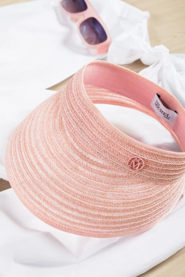 Maison Michel women's pink textile visor cap 158921 - photo 2
