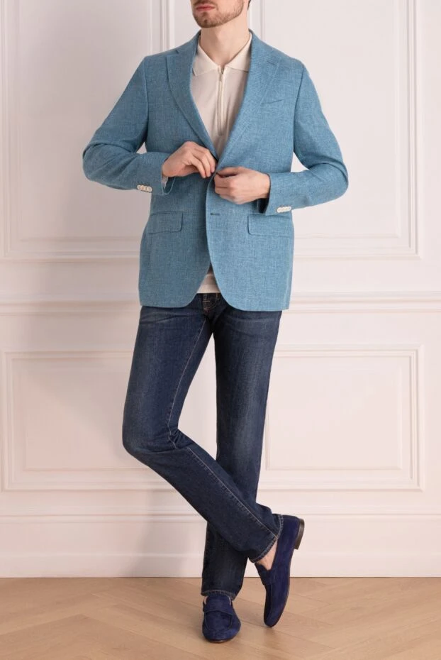 Sartoria Latorre мужские пиджак голубой мужской купить с ценами и фото 158927 - фото 2