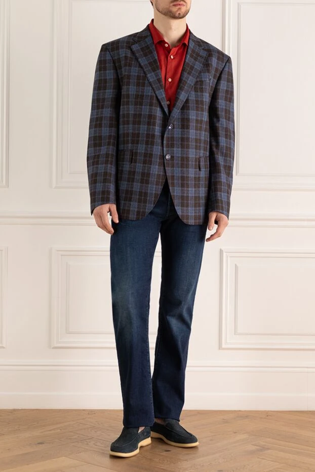 Sartoria Latorre man blue silk and wool jacket for men 158930 - photo 2