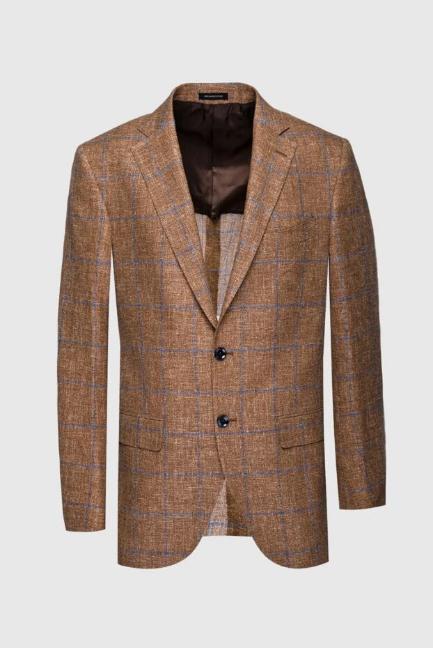 Sartoria Latorre мужские пиджак из хлопка и льна коричневый мужской купить с ценами и фото 158931 - фото 1