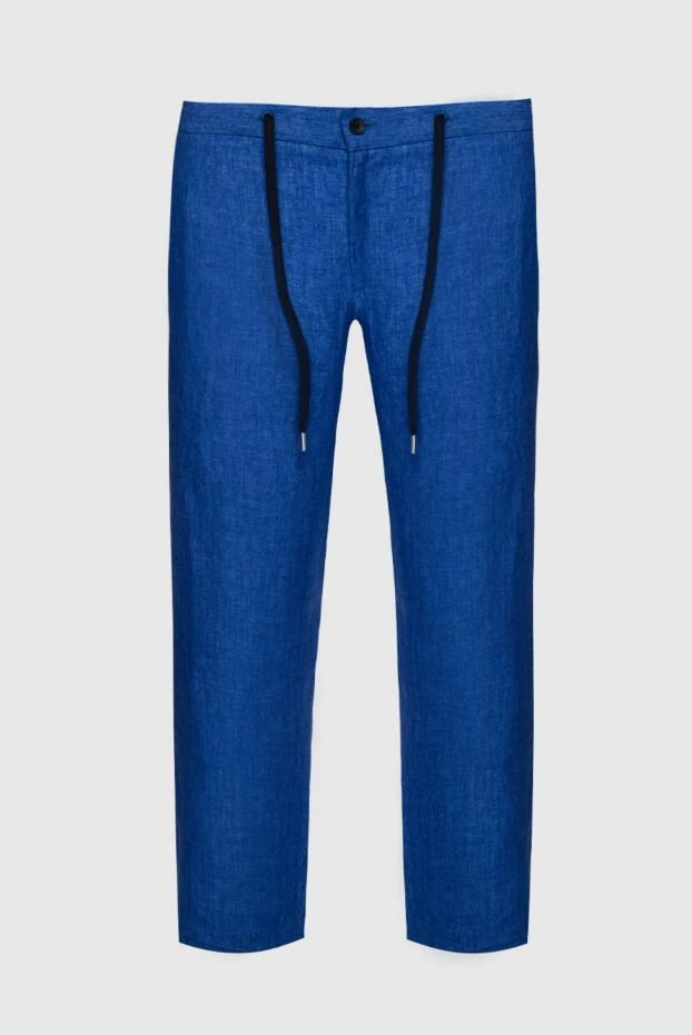 Cesare di Napoli мужские брюки из льна синие мужские купить с ценами и фото 158985 - фото 1