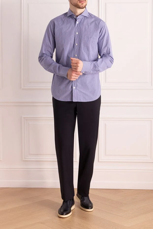 Cesare di Napoli мужские брюки из шерсти синие мужские купить с ценами и фото 158997 - фото 2
