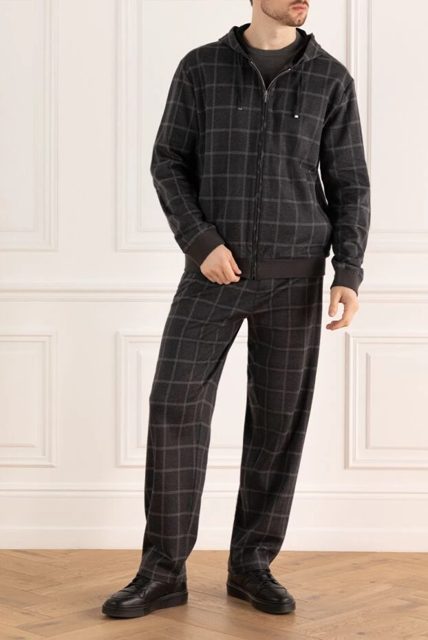 Cesare di Napoli мужские костюм спортивный мужской из хлопка серый купить с ценами и фото 159028 - фото 2