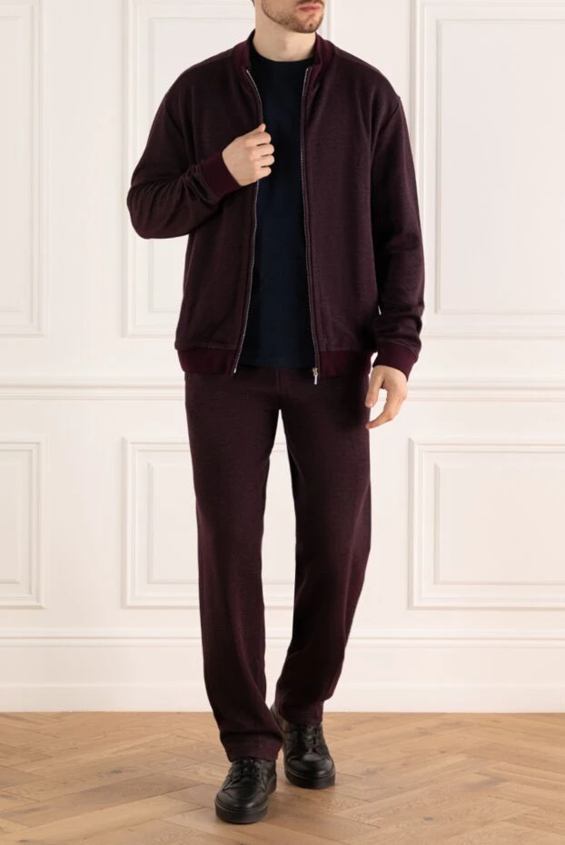 Cesare di Napoli man men's cotton sports suit, burgundy buy with prices and photos 159033 - photo 2