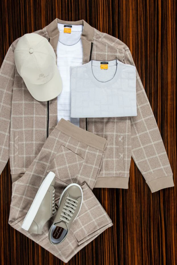 Cesare di Napoli men's sports suit made of beige cotton 159034 - photo 2