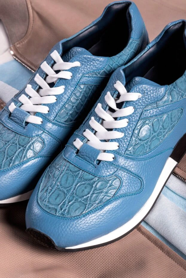 Bontoni sports sneakers made of crocodile leather and a contrasting sole 159037 - photo 2