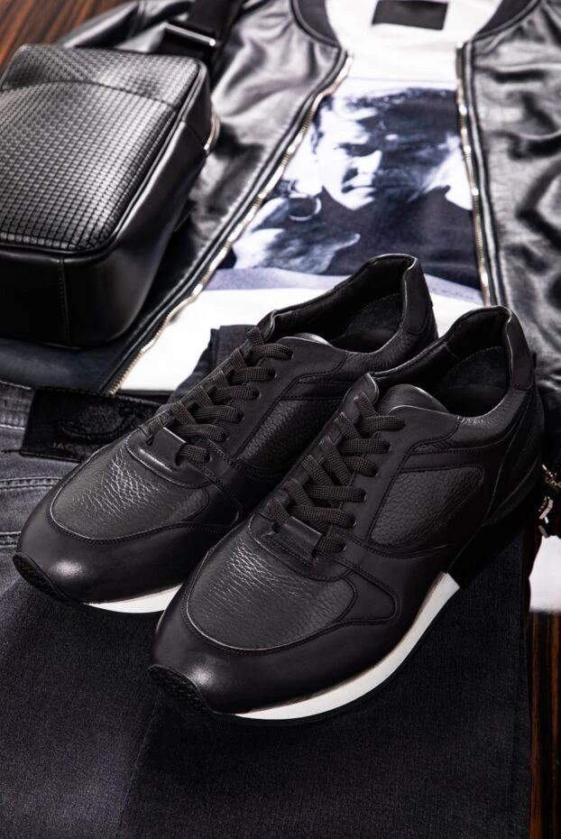 Bontoni black sneakers made of genuine leather with an anatomical fit and flexible sole 159044 - photo 2