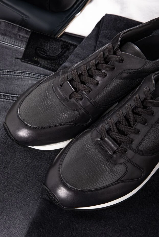 Bontoni black sneakers made of genuine leather with an anatomical fit and flexible sole 159044 - photo 3