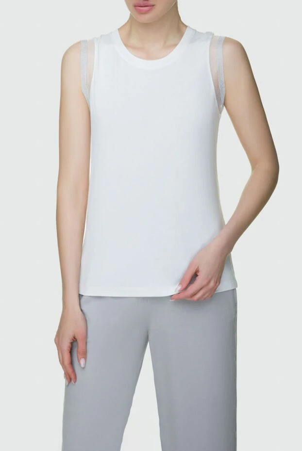 Panicale woman women's white viscose and elastane top buy with prices and photos 159052 - photo 2