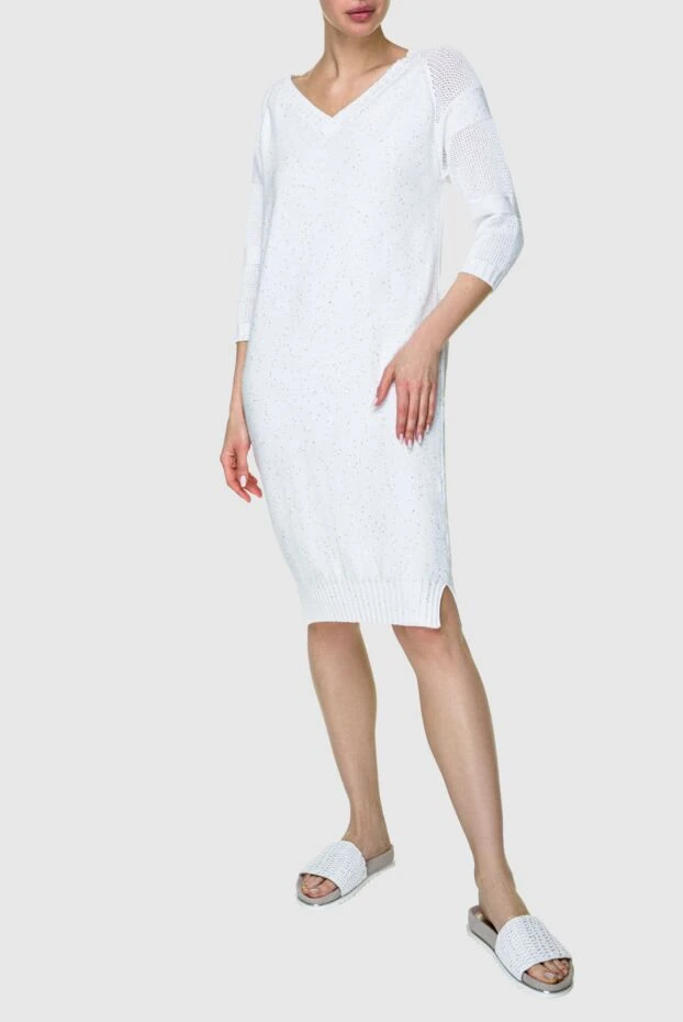 Panicale woman white cotton dress for women 159058 - photo 2