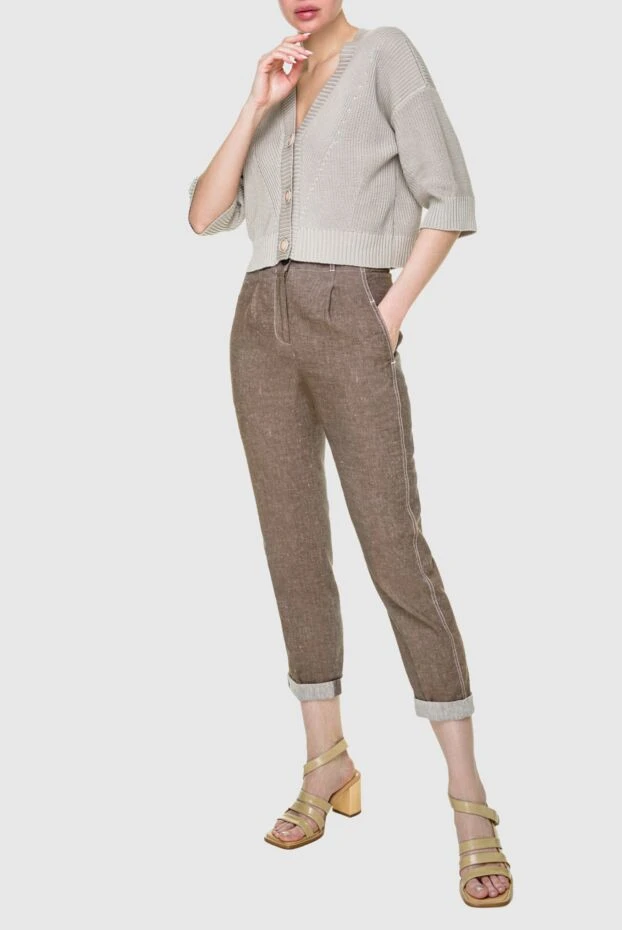 Peserico женские брюки коричневые женские купить с ценами и фото 159070 - фото 2