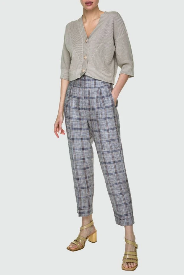 Peserico woman beige linen trousers for women buy with prices and photos 159073 - photo 2