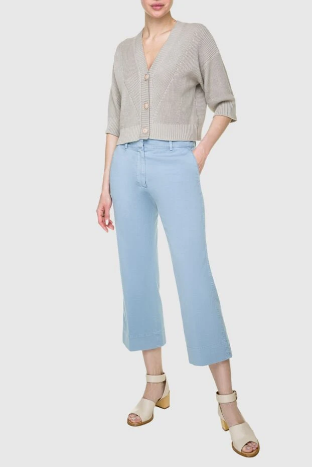 Tonet жіночі штани з бавовни блакитні жіночі купити фото з цінами 159119 - фото 2