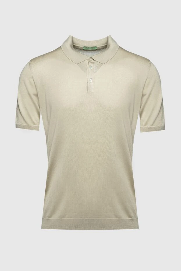 Dalmine light beige silk polo shirt with buttons for men 196494 - photo 1