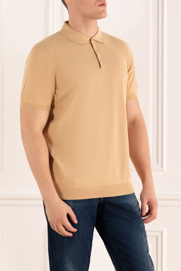 Dalmine man cotton long sleeve polo beige for men 159154 - photo 3