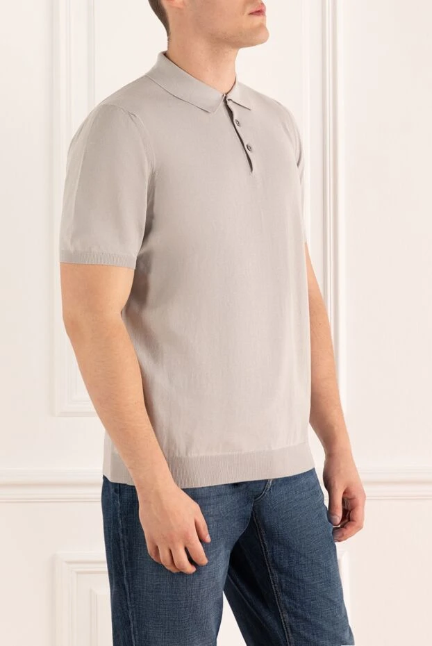 Dalmine man cotton long sleeve polo beige for men 159154 - photo 3