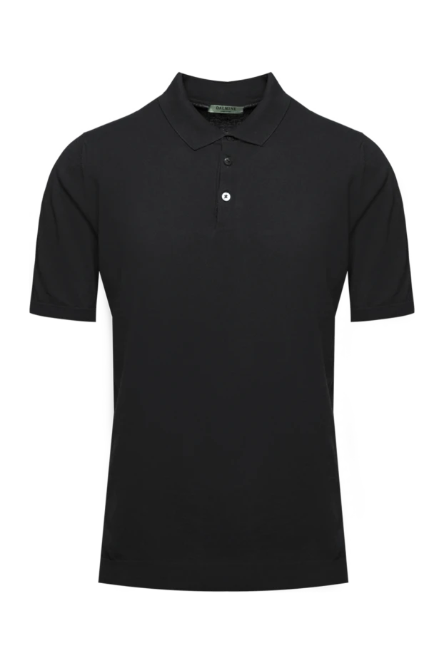 Dalmine black cotton basic polo shirt with buttons for men 196502 - photo 1