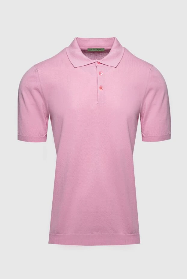 Dalmine soft cotton polo with button placket in fresh pink 196553 - photo 1