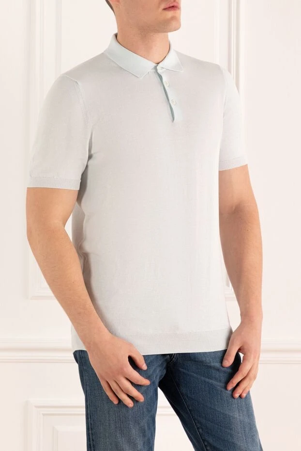 Dalmine white short sleeve breathable cotton polo shirt 195792 - photo 3