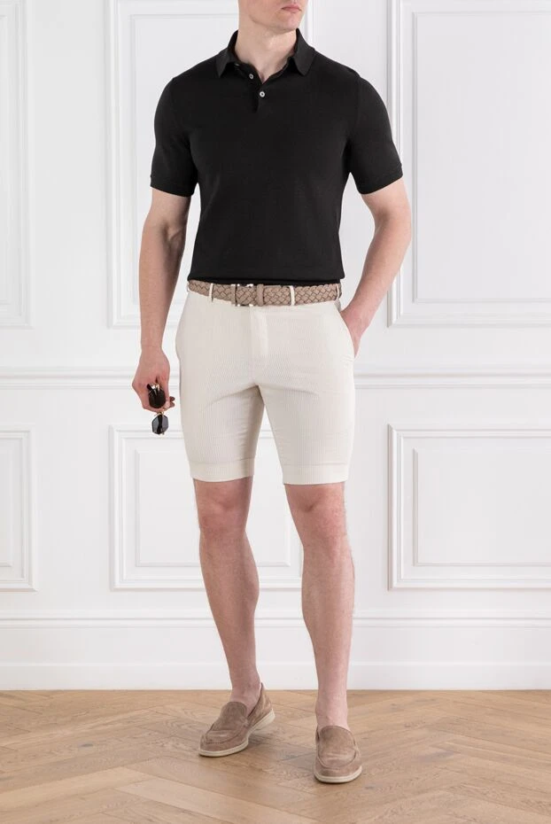 Dalmine beige cotton basic polo shirt for men 159153 - photo 2