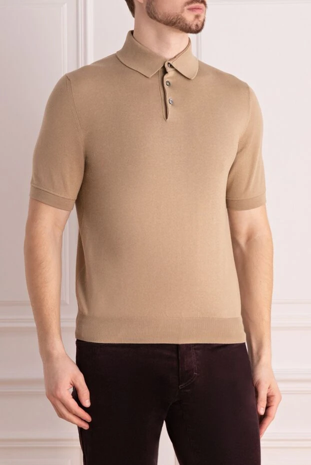 Dalmine man cotton long sleeve polo beige for men 159154 - photo 3