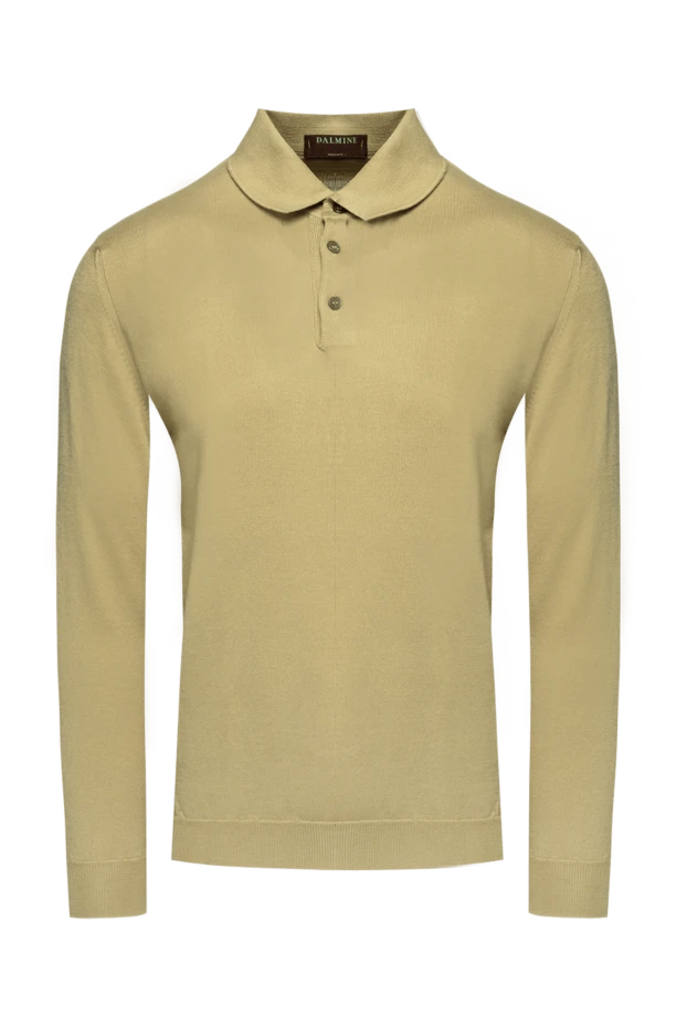 Dalmine men's long sleeve dark beige cotton polo shirt with buttons 195783 - photo 1