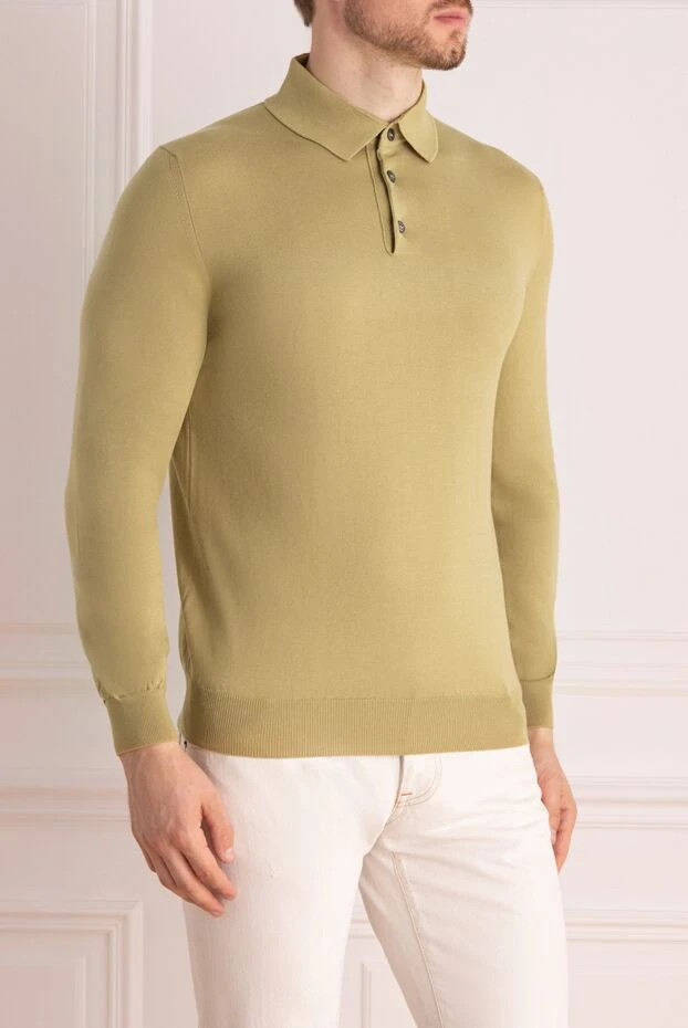 Dalmine man cotton long sleeve polo beige for men 159154 - photo 3