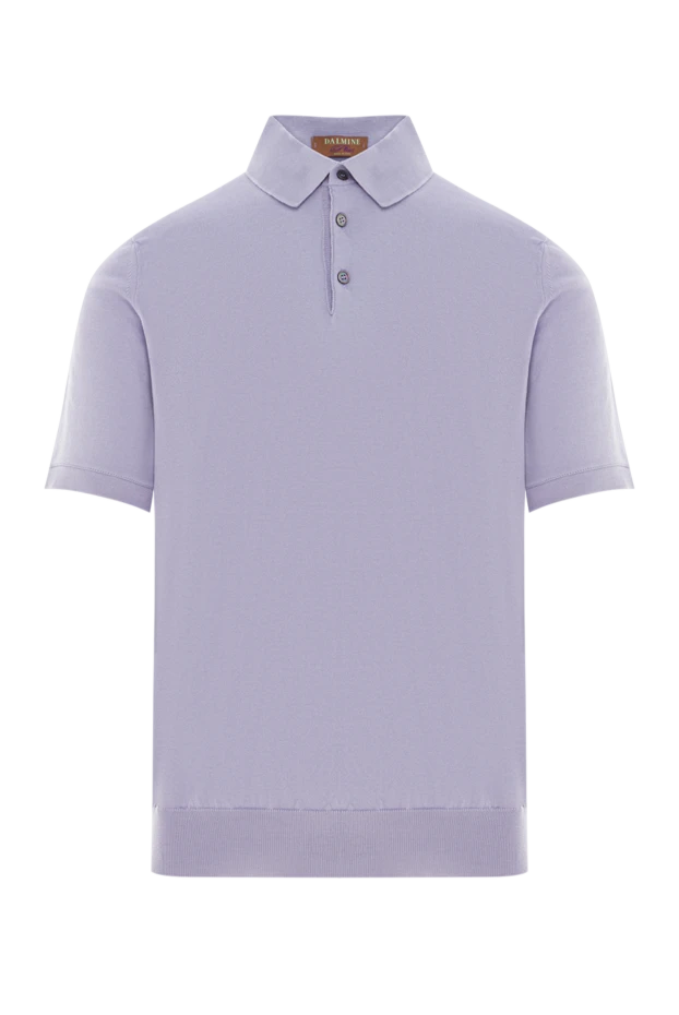 Поло з довгим рукавом із бавовни блакитне чоловіче - фото 1