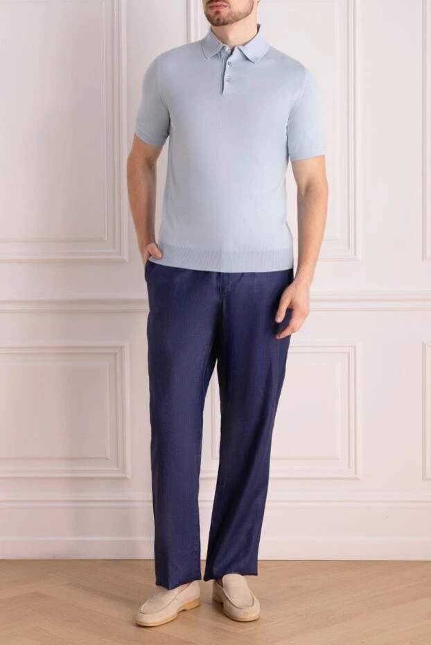 Dalmine man long sleeve cotton polo blue for men buy with prices and photos 159160 - photo 2