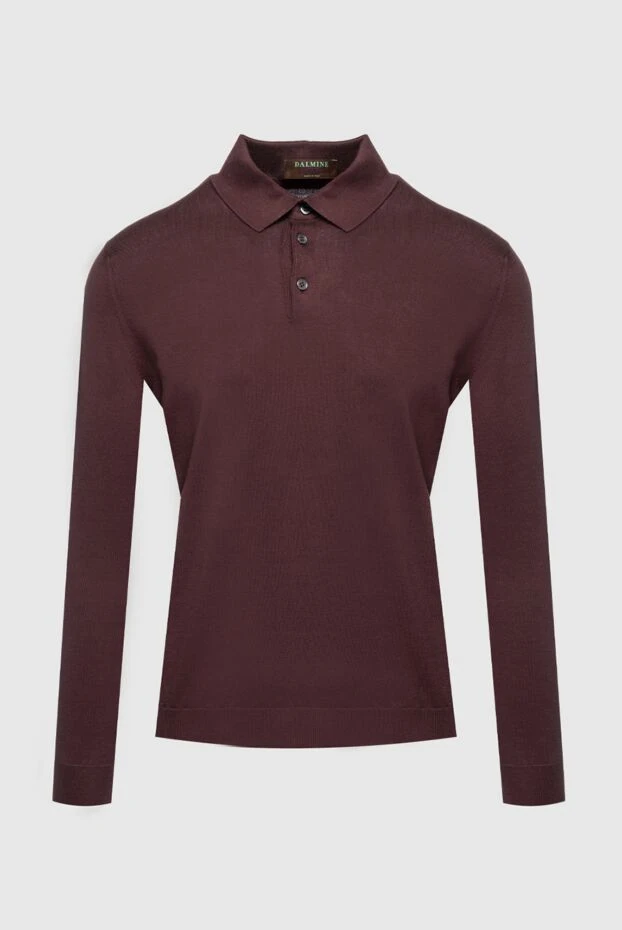 Dalmine polo with long sleeves made of cotton brown men's 195773 - photo 1