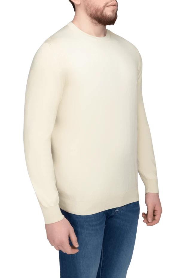 Dalmine milky beige cotton jumper for men 196547 - photo 3