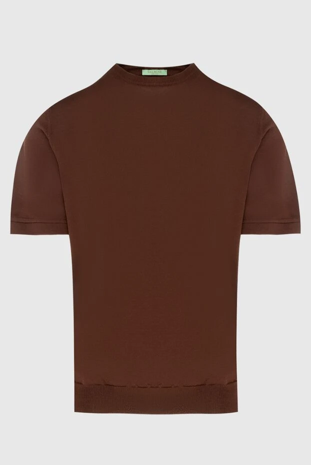 Dalmine solid brown cotton short-sleeve jumper for men 196493 - photo 1