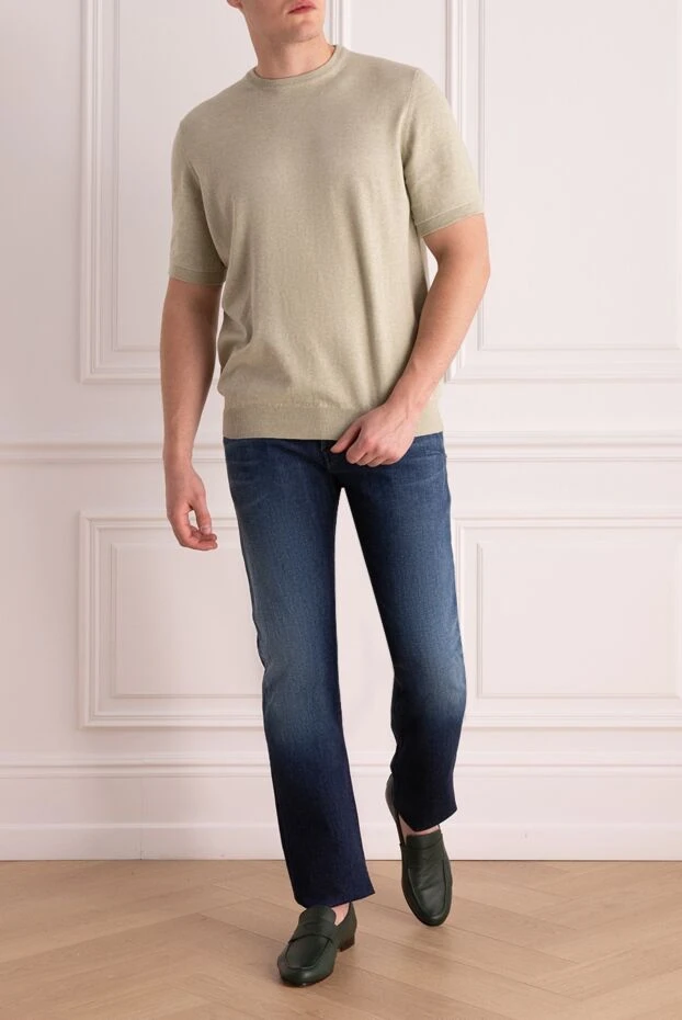 Dalmine man short sleeve jumper in cotton green for men buy with prices and photos 159182 - photo 2