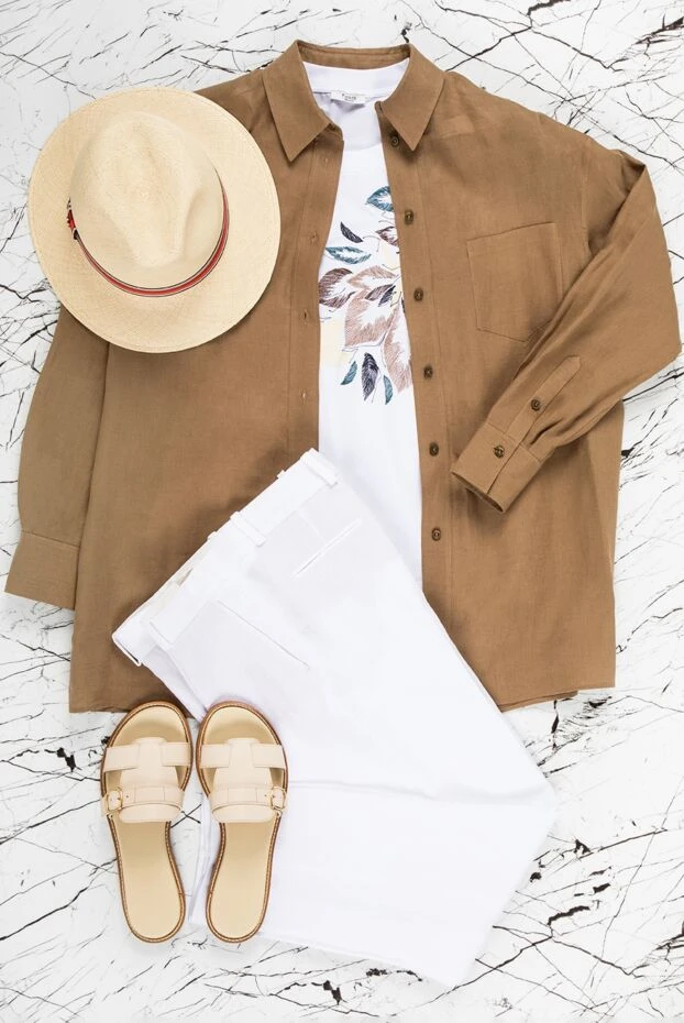 Loro Piana women's linen shirt-blouse green 159218 - photo 2