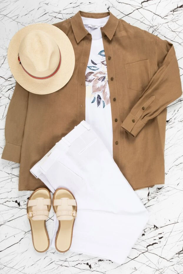 Loro Piana women's linen shirt-blouse green 159218 - photo 3