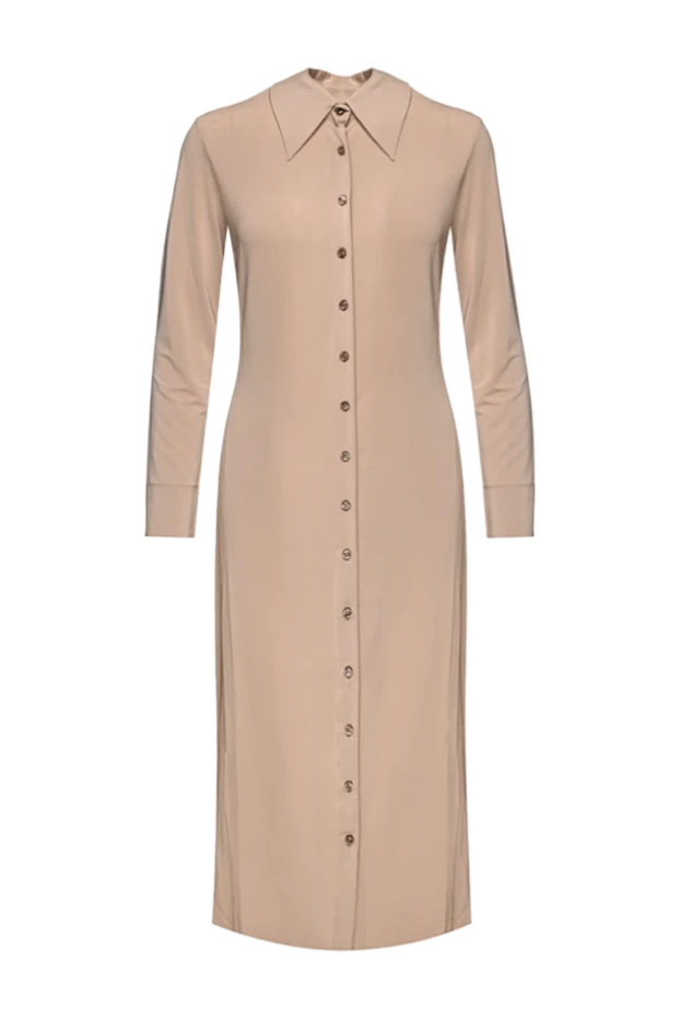 Beige viscose dress for women