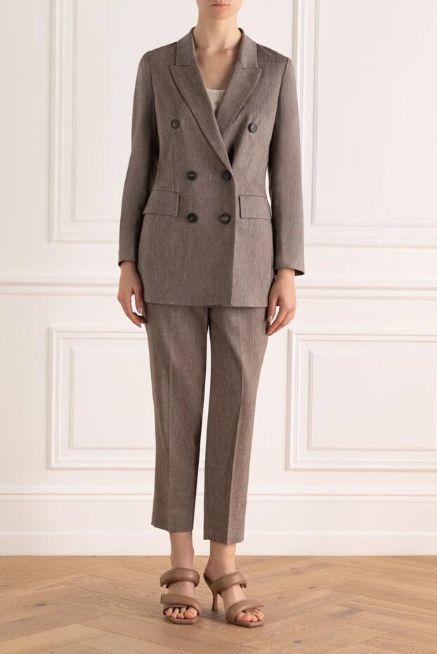 Peserico woman women's gray wool and linen trouser suit buy with prices and photos 159237 - photo 2