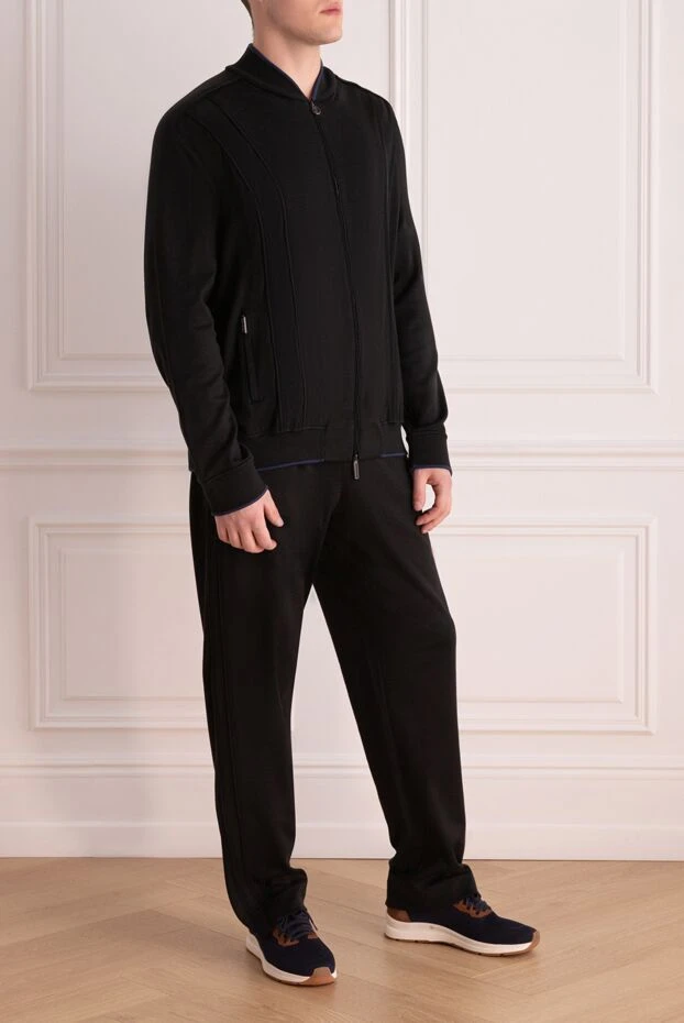 Stefano Ricci men's sports suit made of cotton, silk and polyamide black 159242 - photo 3