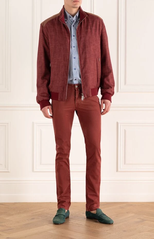Red silk jacket for men - photo 2