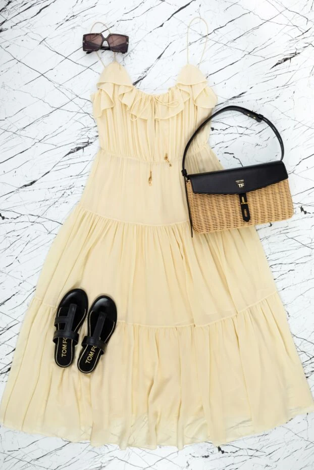 Celine yellow silk dress 159261 - photo 3
