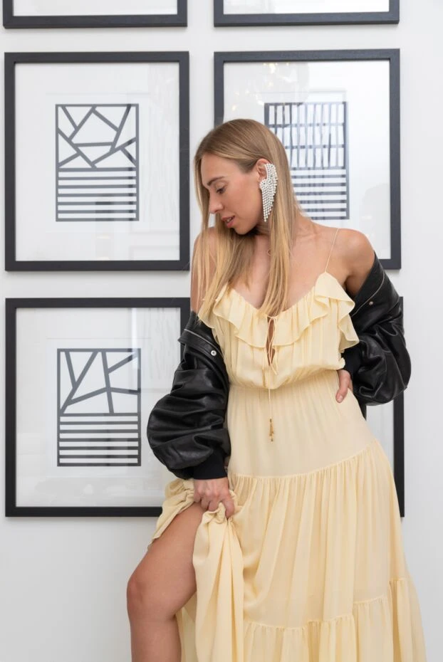 Celine yellow silk dress 159261 - photo 2