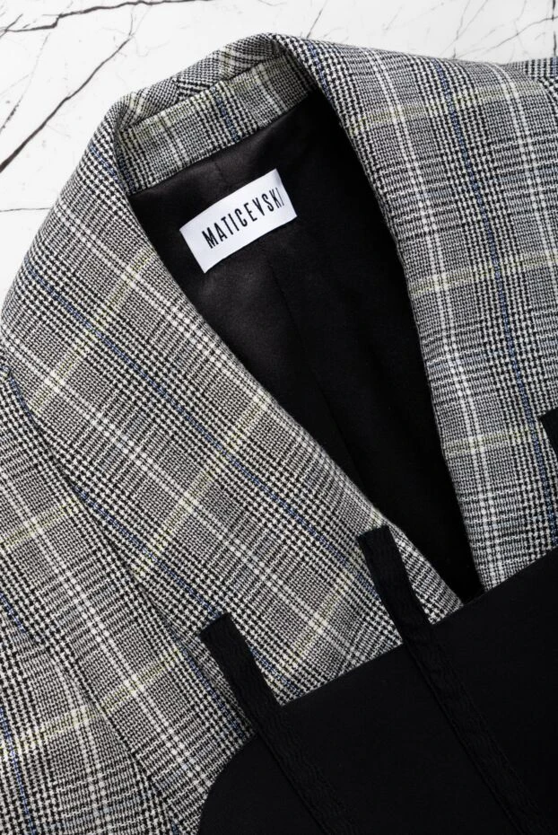 Костюм с юбкой из льна и хлопка серый женский - фото 2