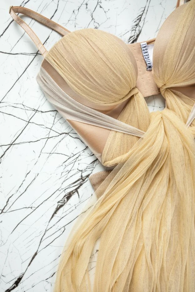 Maticevski топ з нейлону та еластану бежевий жіночий 159277 - фото 2