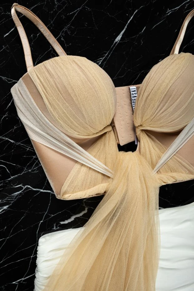 Maticevski топ з нейлону та еластану бежевий жіночий 159277 - фото 3