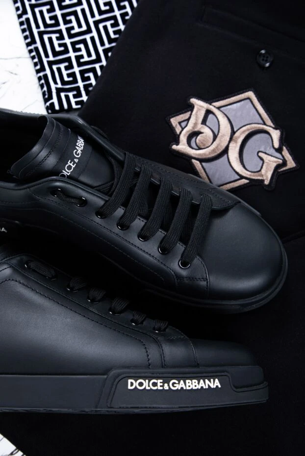 Dolce & Gabbana mens black cotton jogger sweatpants with patch pockets 159321 - photo 2