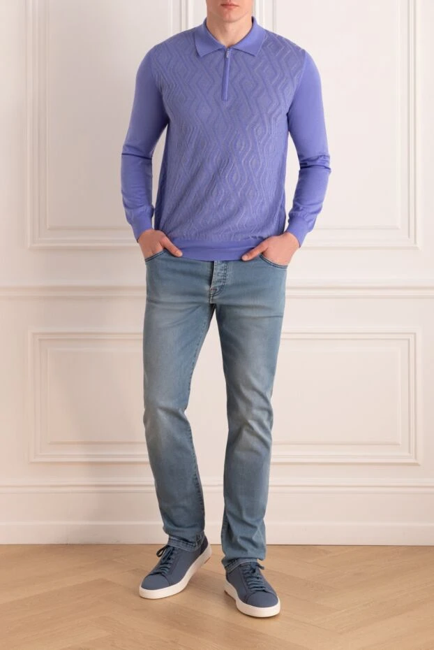 Kiton мужские джинсы из хлопка синие мужские купить с ценами и фото 159331 - фото 2