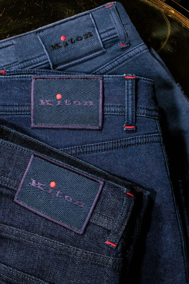 Kiton men's deep blue stretch denim jeans 159333 - photo 2
