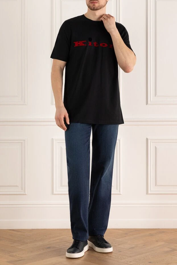 Kiton мужские футболка из хлопка черная мужская купить с ценами и фото 159335 - фото 2